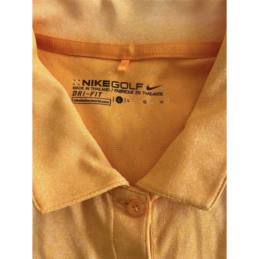 Nike Dri-Fit Women's Sleeveless Golf Polo Shirt Large Orange Stretch Active